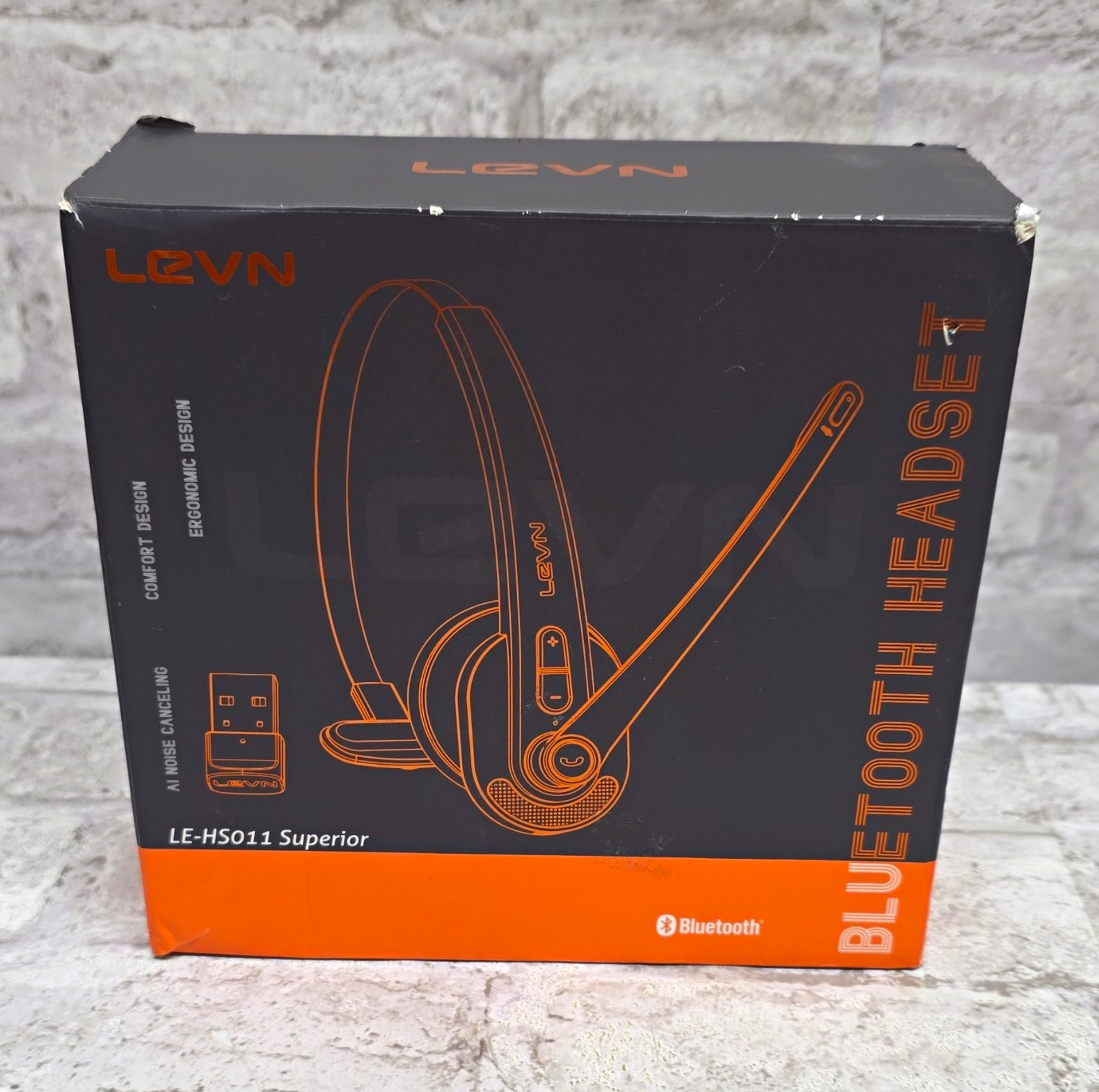 LEVN LE-HS011 Superior Bluetooth Headset USB Dongle Noise Canceling Boom Mic