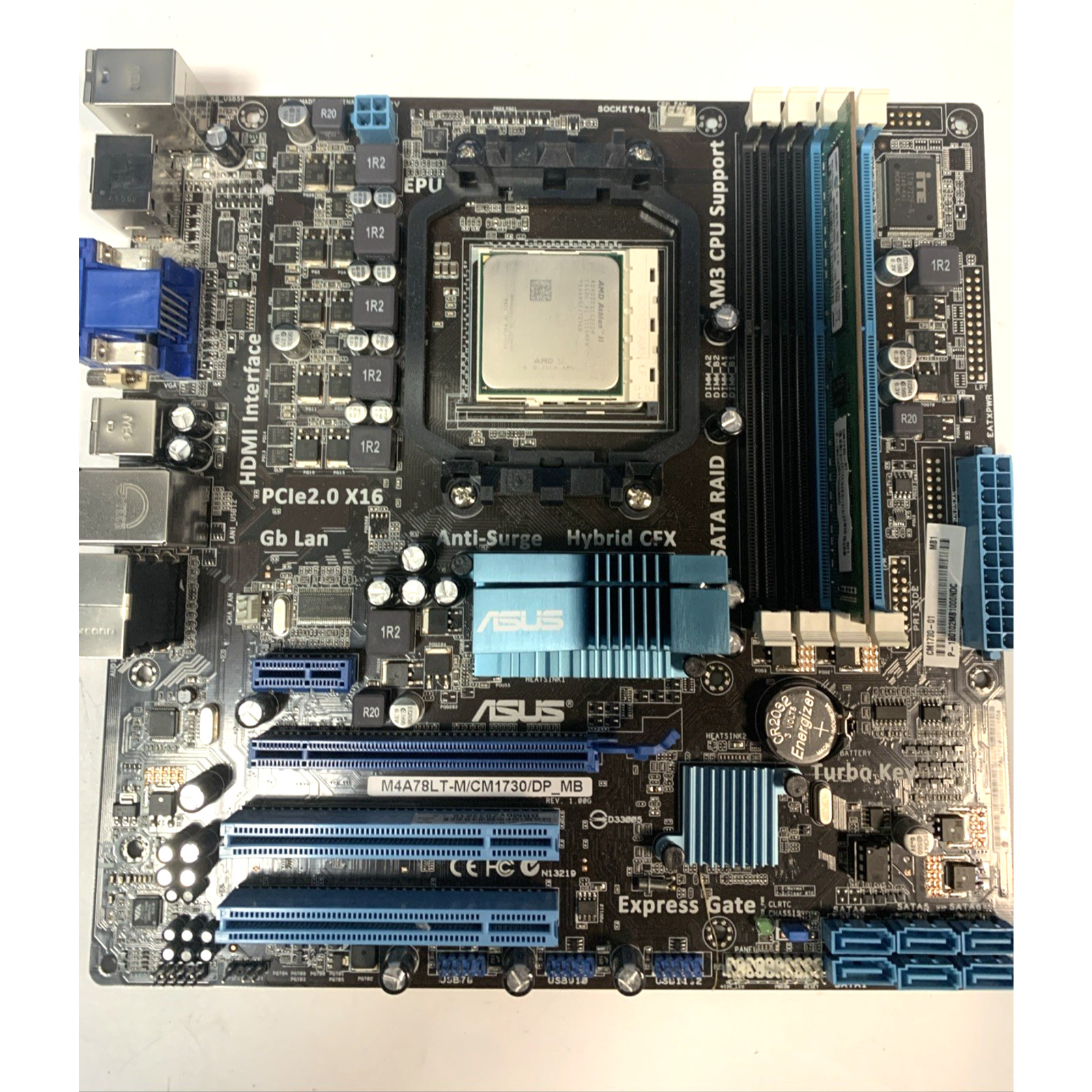 ASUS M4A78LT-M AM3 Motherboard, AMD Athlon II 220, 4GB DDR3 RAM [WORKING]