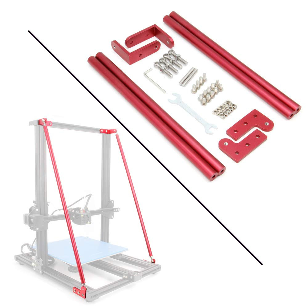 Red Supporting Rod Set for CR-10 3D Printer, Upgrade 3D Printer Supply Parts for