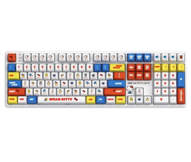 Royche Hello Kitty Wireless Mechanical Keyboard Wired 108 Key Sanrio