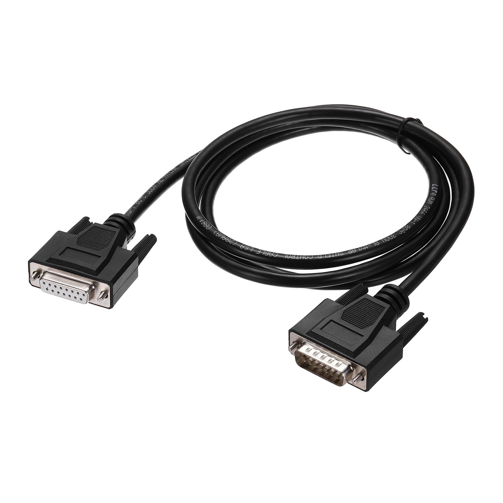 DB15 Serial Cable 28AWG Shielded Male To Female Straight Data Wire 4.9 FT