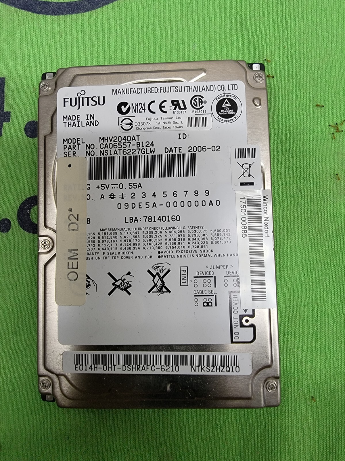 Fujitsu 40GB Internal 4200RPM IDE 2.5" MHV2040AT HDD