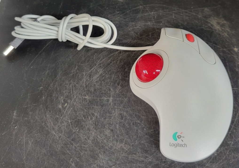 Logitech TrackMan Marble Wheel Ball USB Computer Mouse Model T-BB13 Tested 
