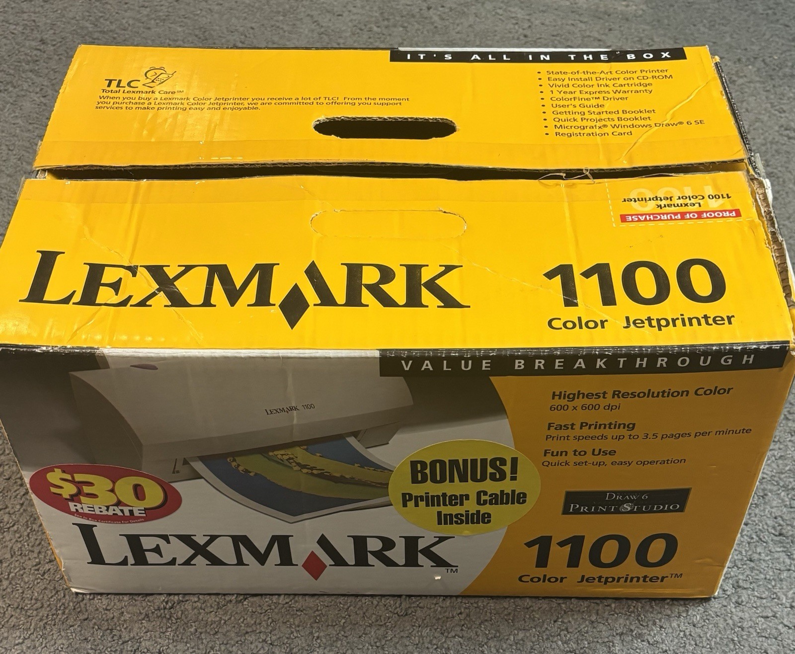 Lexmark 1100 Color Jetprinter Box Only