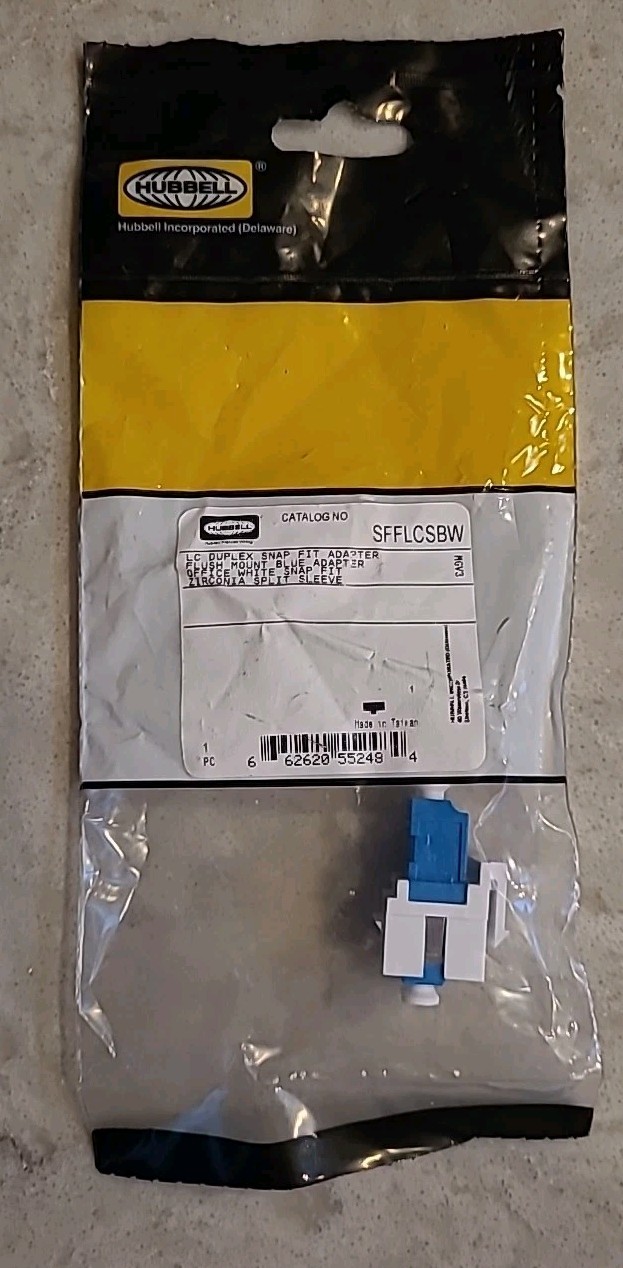 Hubbell Keystone LC Duplex Snap Fit  Adapter Flush, Blue, Zirconia SFFLCSBW
