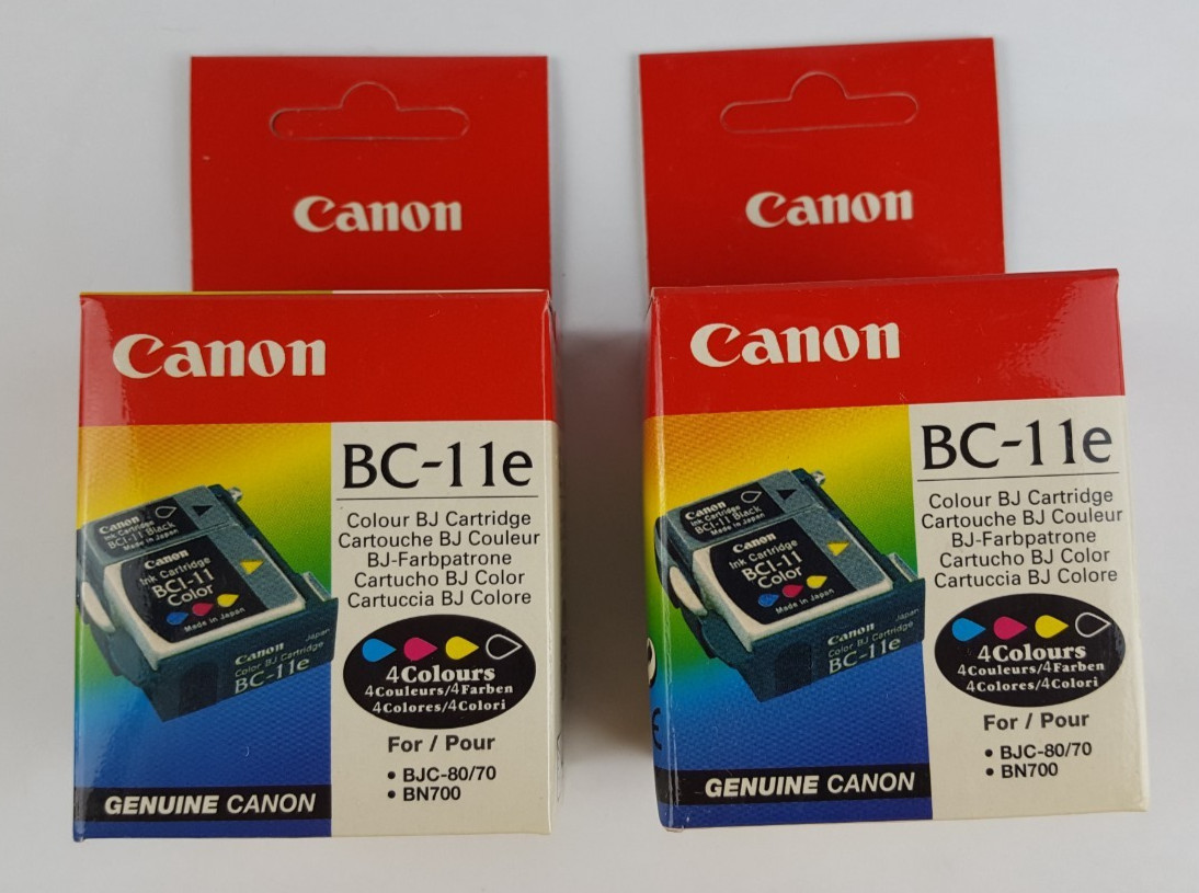 2 Packs New Canon BC-11e Multi-Color Ink Cartridge for  BJC-80/70 NOTEJET IIICX