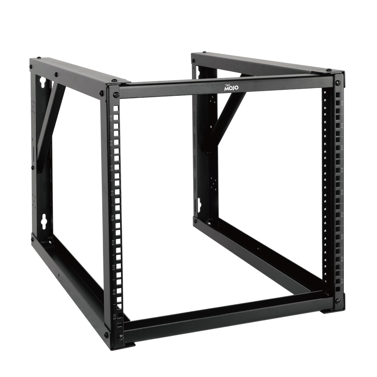🖥️ Tecmojo 9U Wall Mount Open Frame Server Rack 24.8in Depth 19in 110lb Black