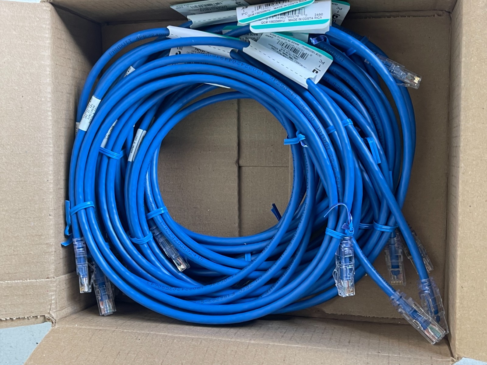 Panduit NetKey Cat 6 UTP Patch Cord NK6PC7BUY Blue 7ft Ethernet Cable 10-PC New
