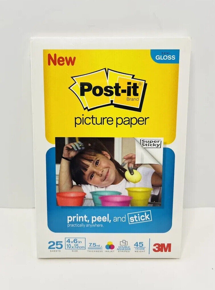 3M Post-It Picture Paper Semi Gloss 4 x 6" 25 Sheets SP4625SG (LOT OF 5)