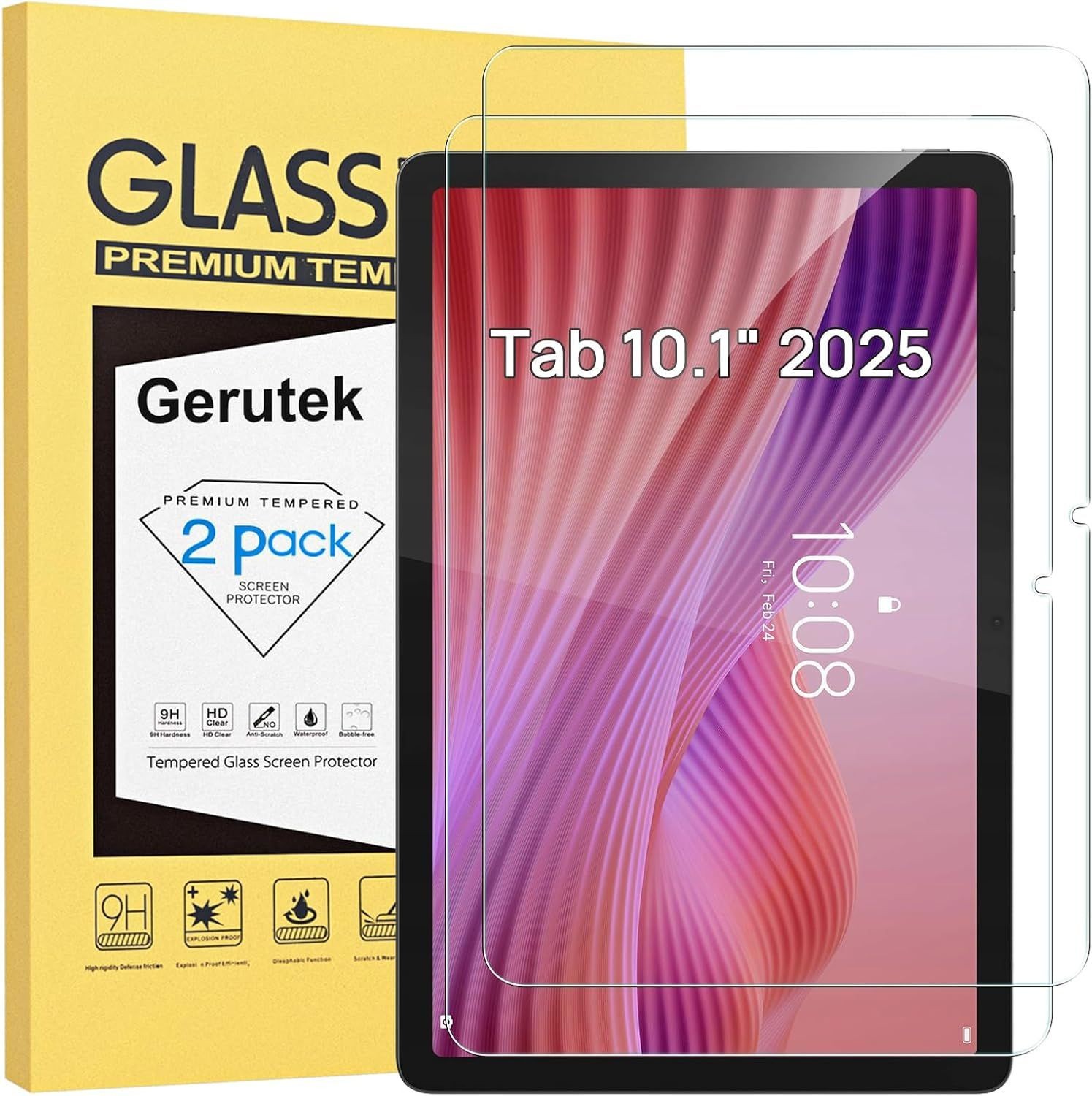 2 Pack Screen Protector for Lenovo Tab 10.1 inch, HD Clear, 9H Hardness