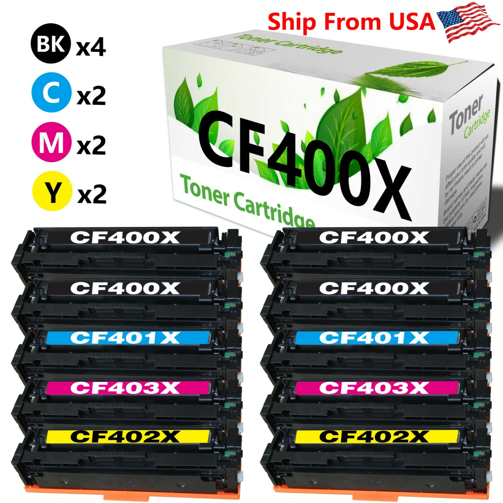 10PK 201X CF400-3X Toner Cartridge for Color Pro MFP M277dw MFP M277n
