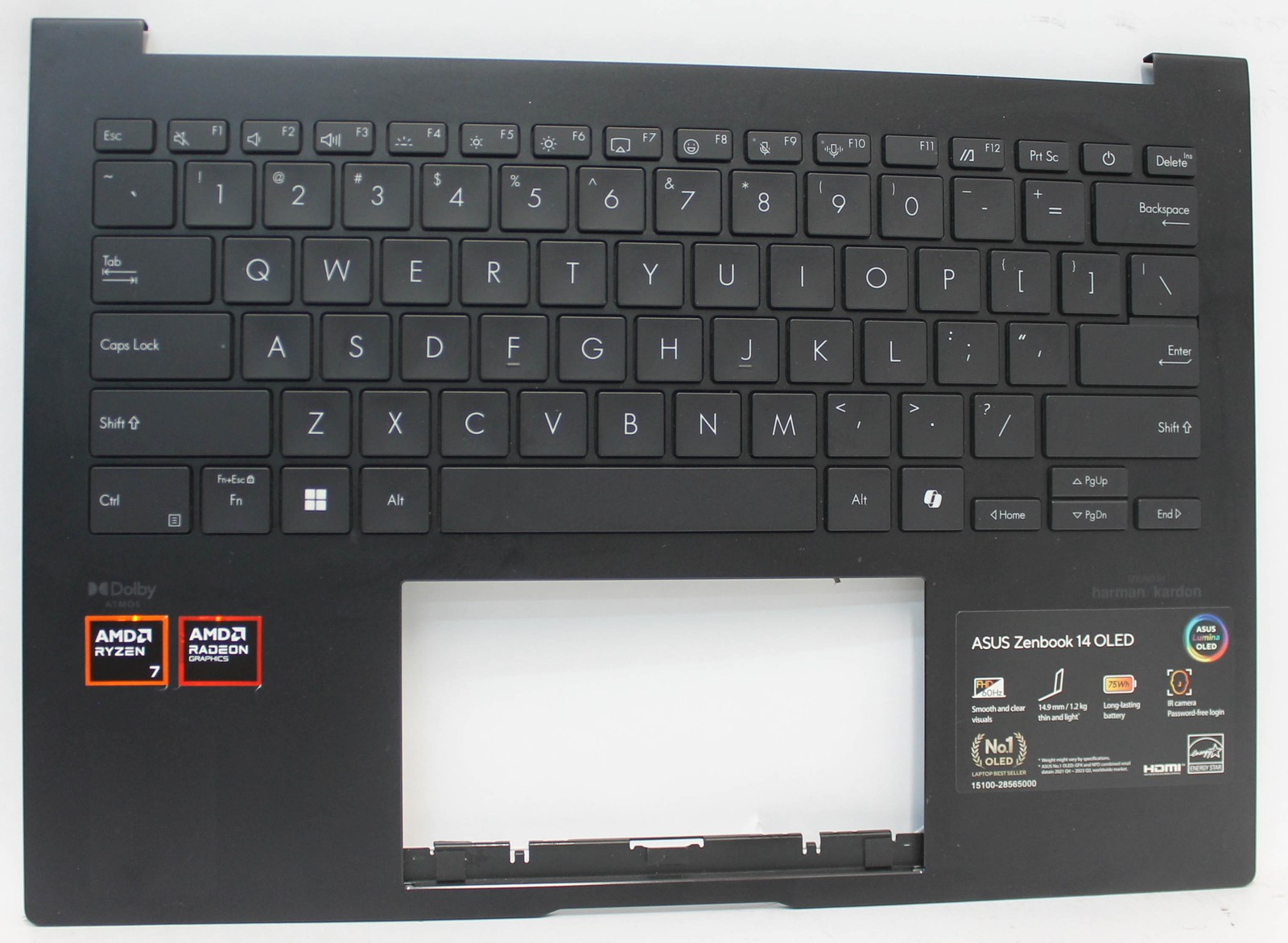 90NB1271-R32US0 ASUS PALMREST TOP COVER W/KB US ZENBOOK UM3406HA-WS74T GRADE A