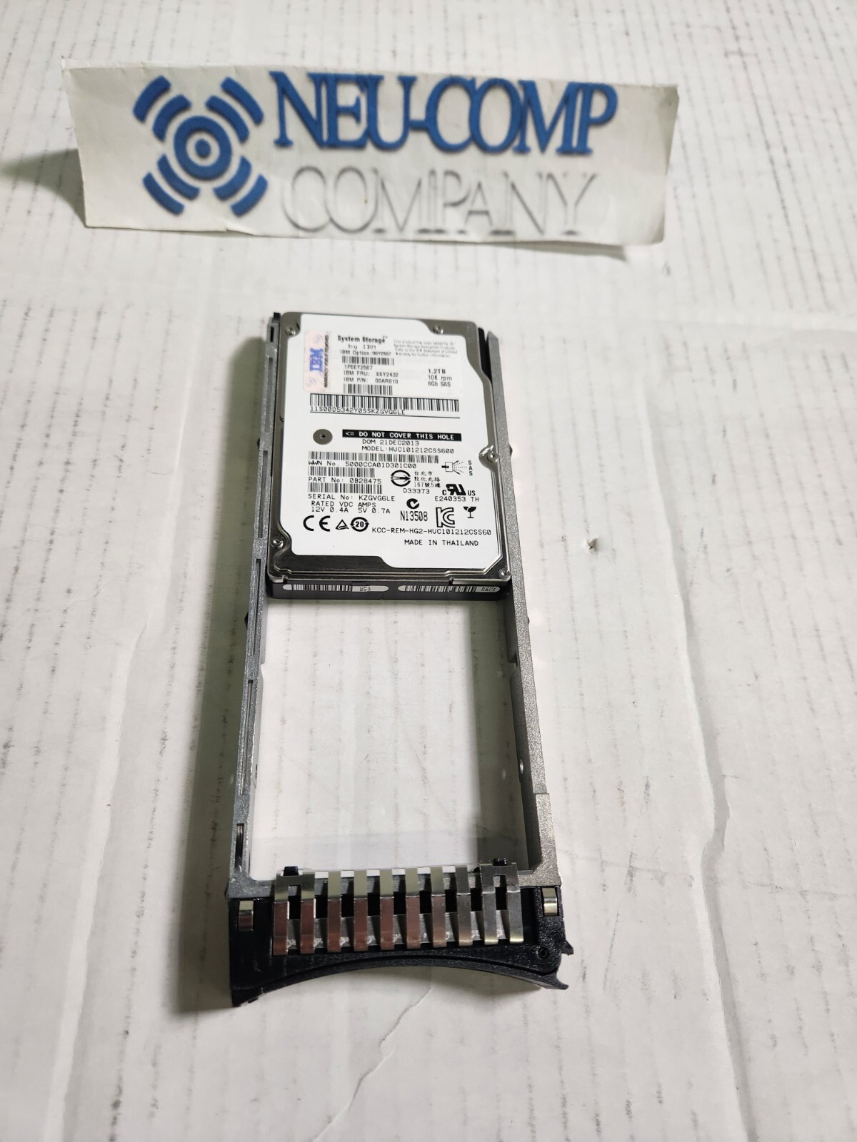IBM 2072-ACLM V3700 Storwize 1.2TB 10K RPM 2.5" SAS HDD 00Y2507 00Y2432 00AR010