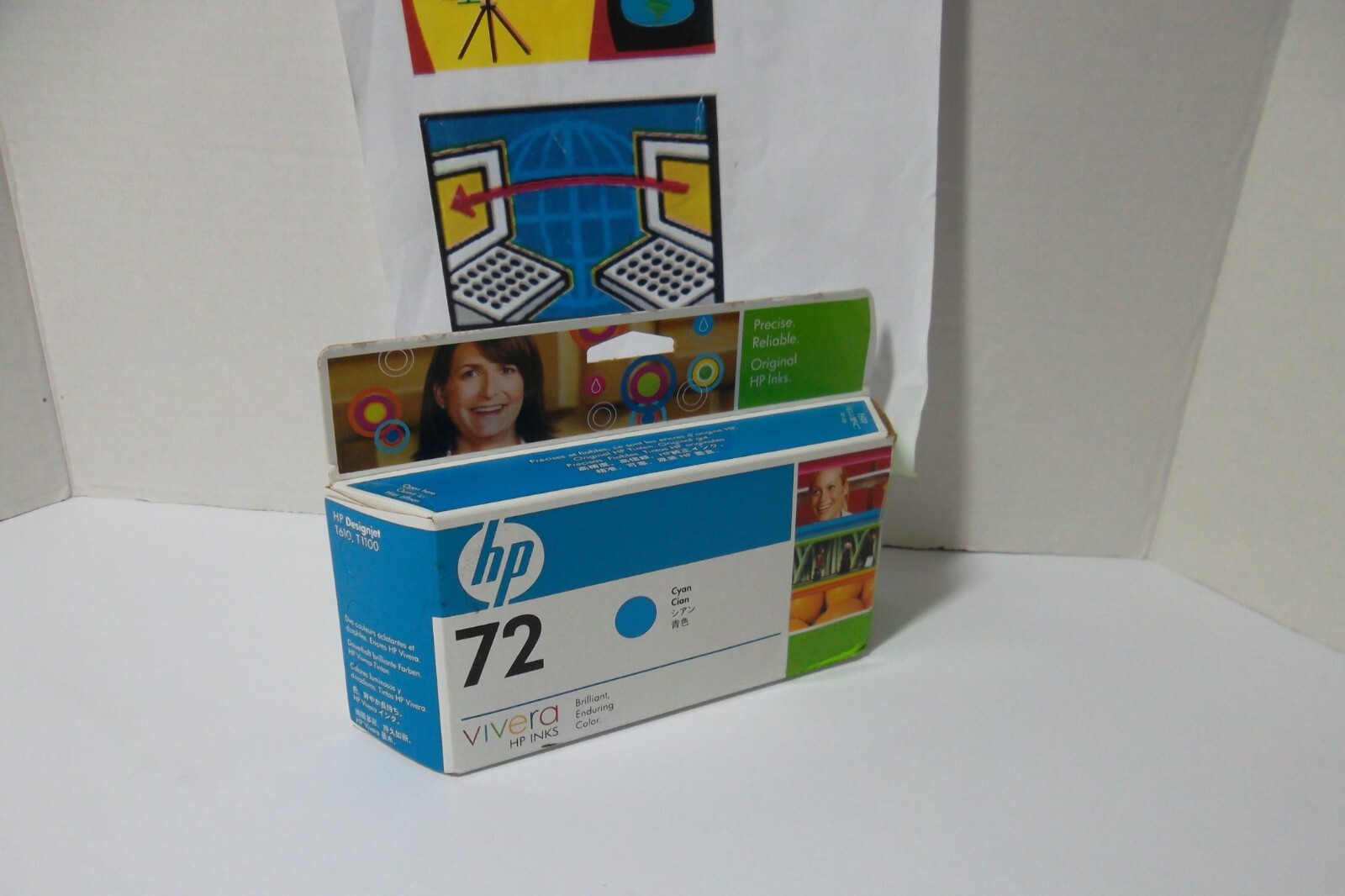 HP DesignJet 72 InkJet Cyan 130ml for T790 T610 T1100 T2300 T770 T620 C9371A NEW