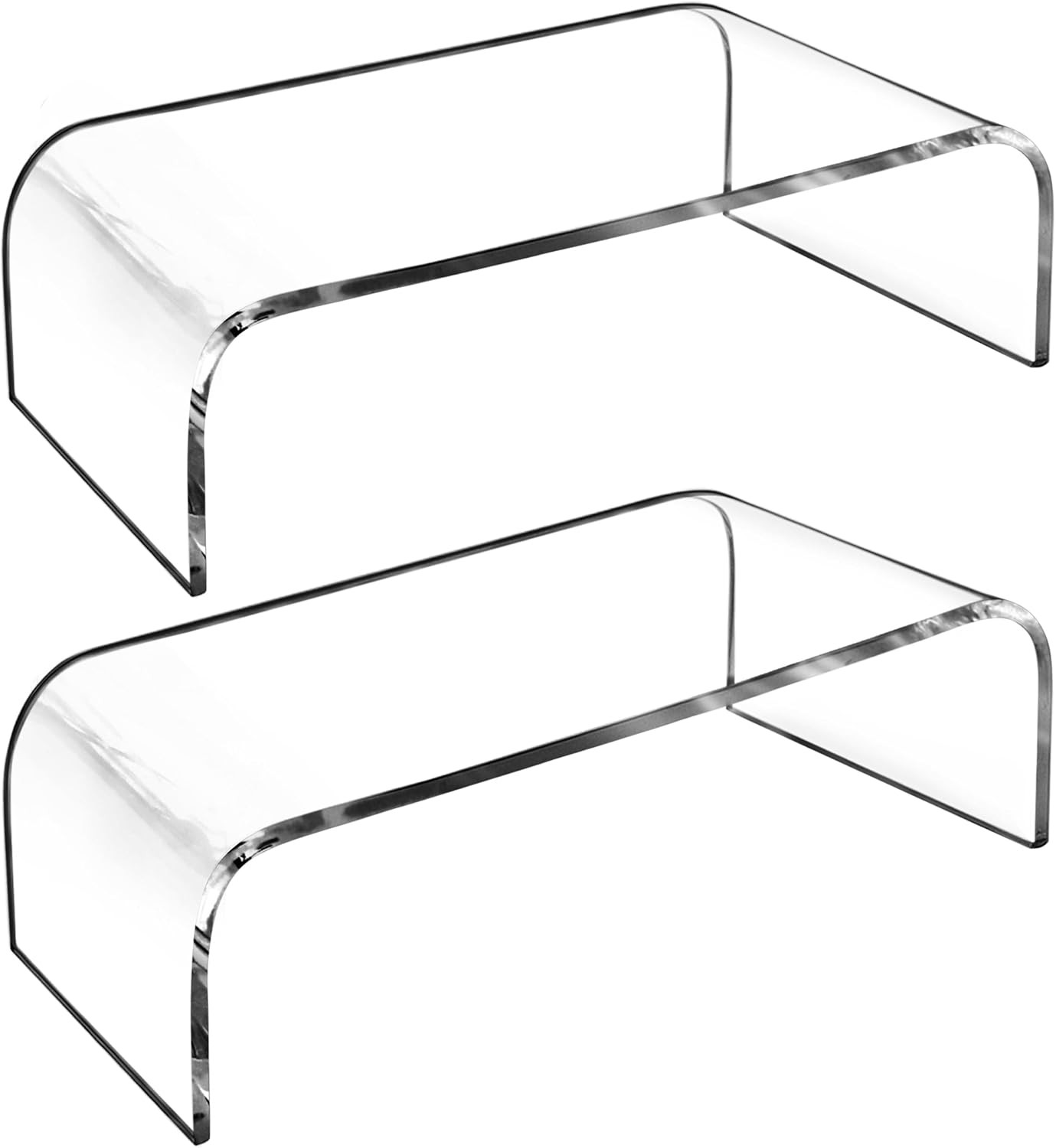 2 Pack Acrylic Laptop Monitor Stand & Computer Riser with Cat Keyboard Protector