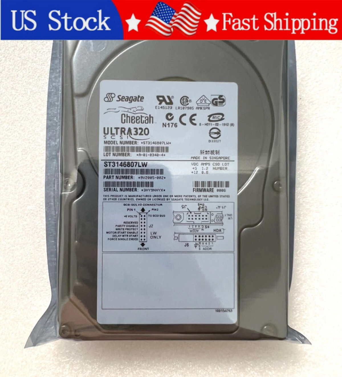 New Seagate ST3146807LW 147GB 10000 RPM 3.5" 68-Pin Ultra320 SCSI HDD