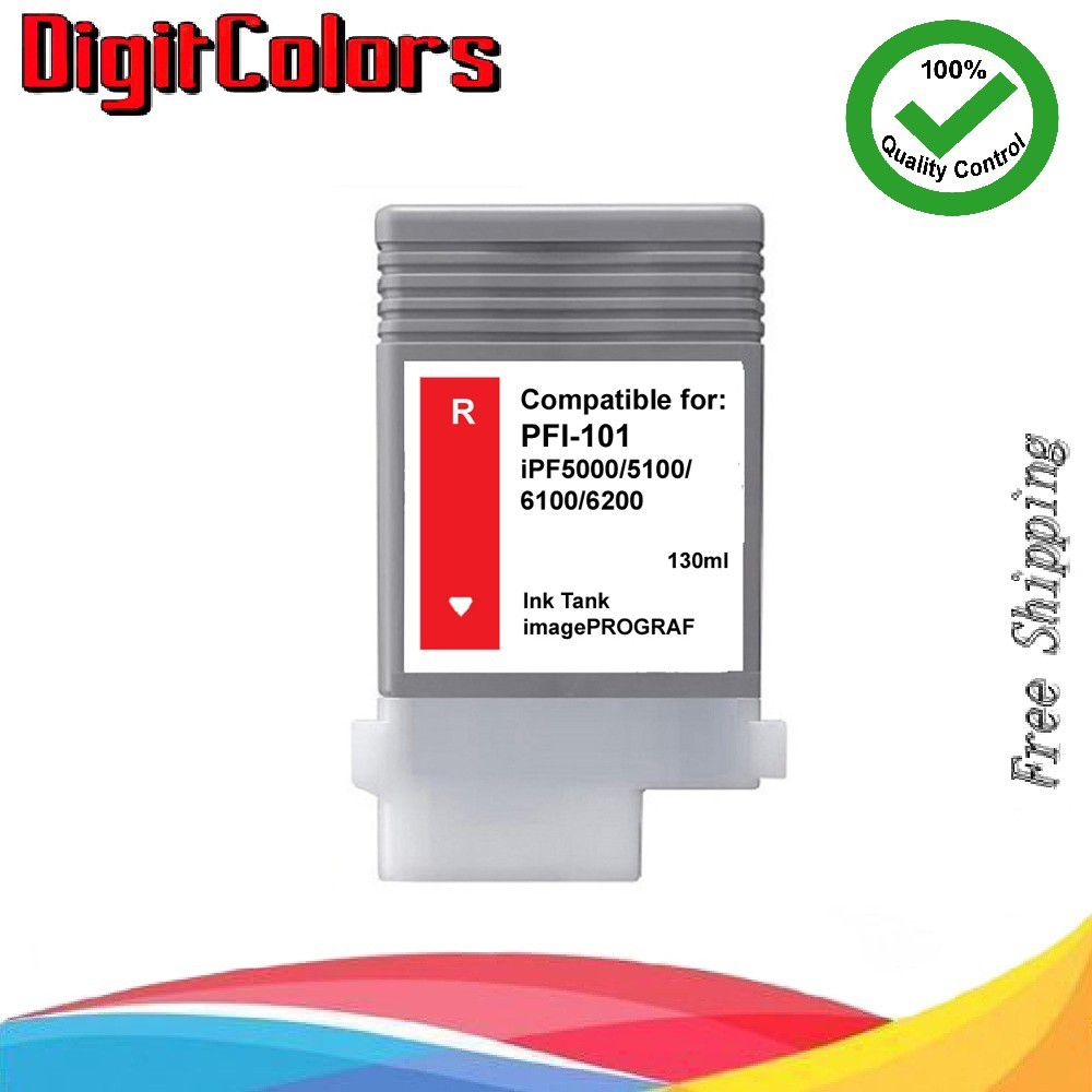 PFI-101 Red Ink Cartridge Fit Canon IPF 5000 IPF 6000s 5100 6100 6200  PFI-101R