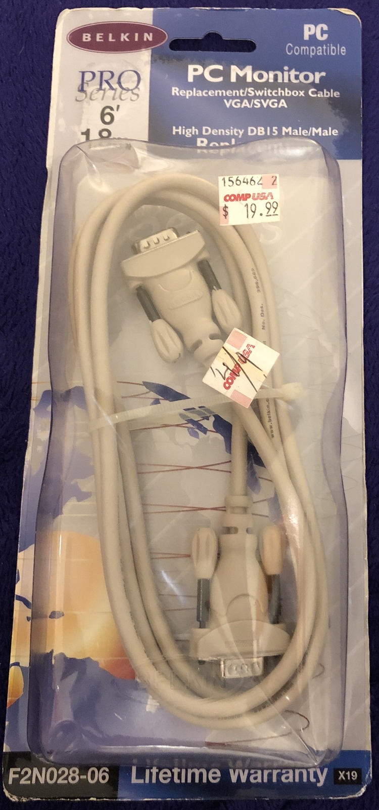 Belkin F2N028-06 Pro Series PC Monitor Replacement Cable VGA/SVGA, 6' .
