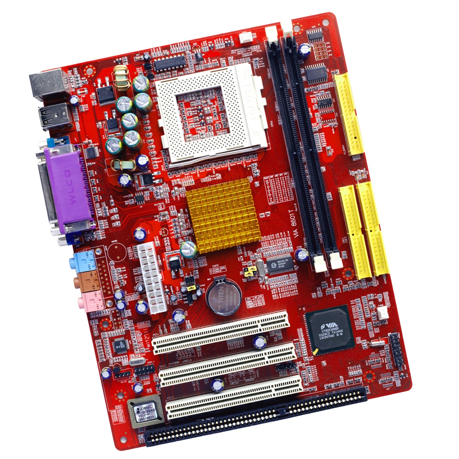 ATX Motherboard with PCI Slot,VIA 8601T PCI ISA Mainboard for Computer PC Server