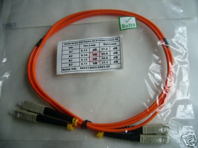 SC to SC fiber patch cord jumper MMF cable multimode 62.5/125 duplex 5m length