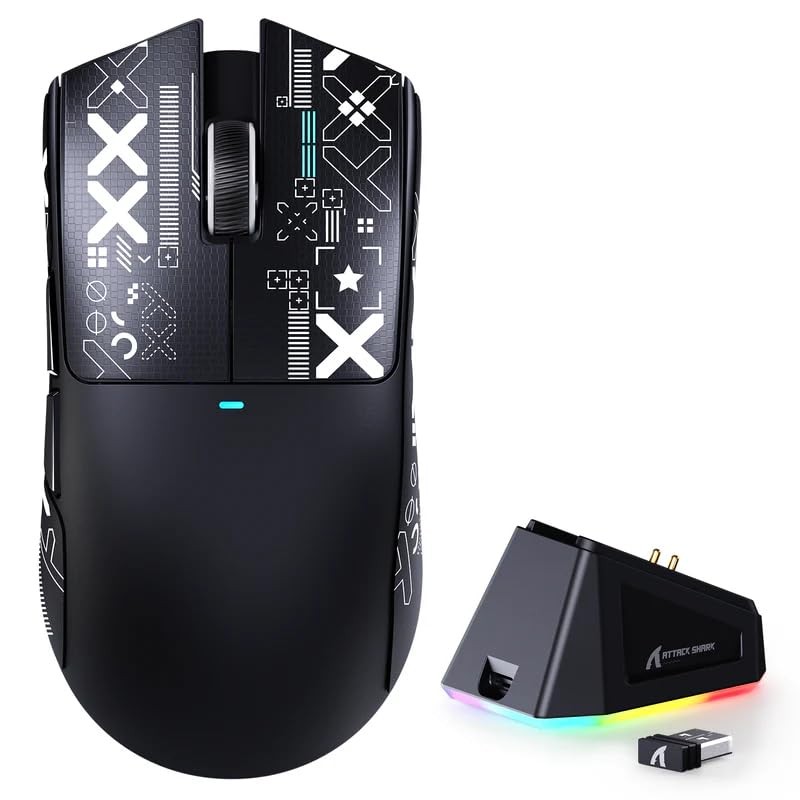 ATTACK SHARK X11 Ultra-Light Triple Mode Gaming Mouse PAW3311 Optical Sensor ...