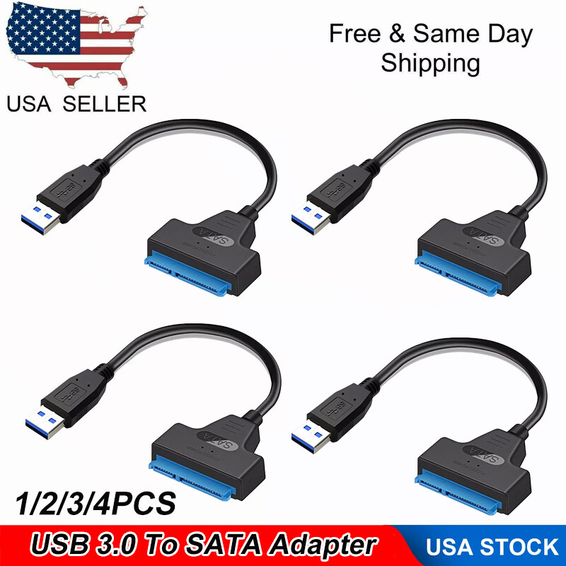 1-4X USB 3.0 to 2.5" SATA III Hard Drive Adapter Cable -SATA to USB3.0 Converter