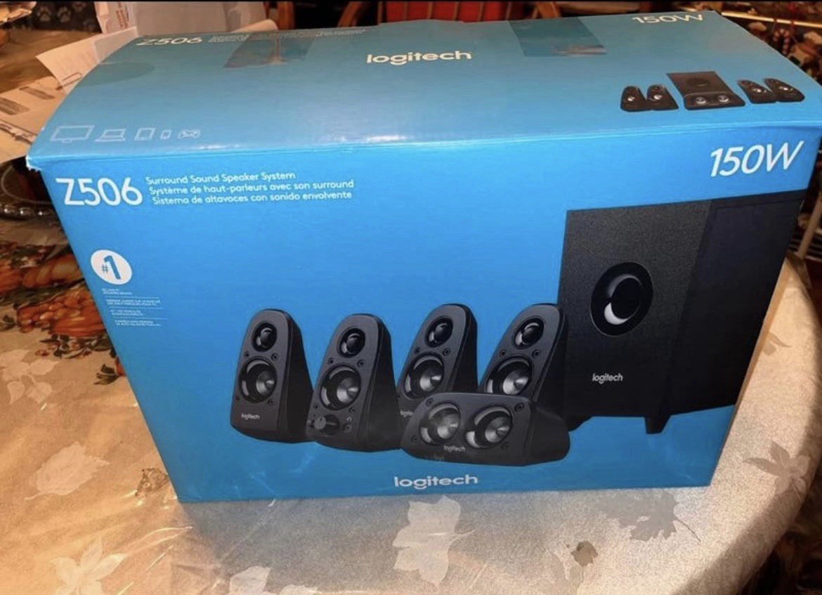 Logitech Z506 5.1 Channel Surround Sound Speaker System 150W Subwoofer Black
