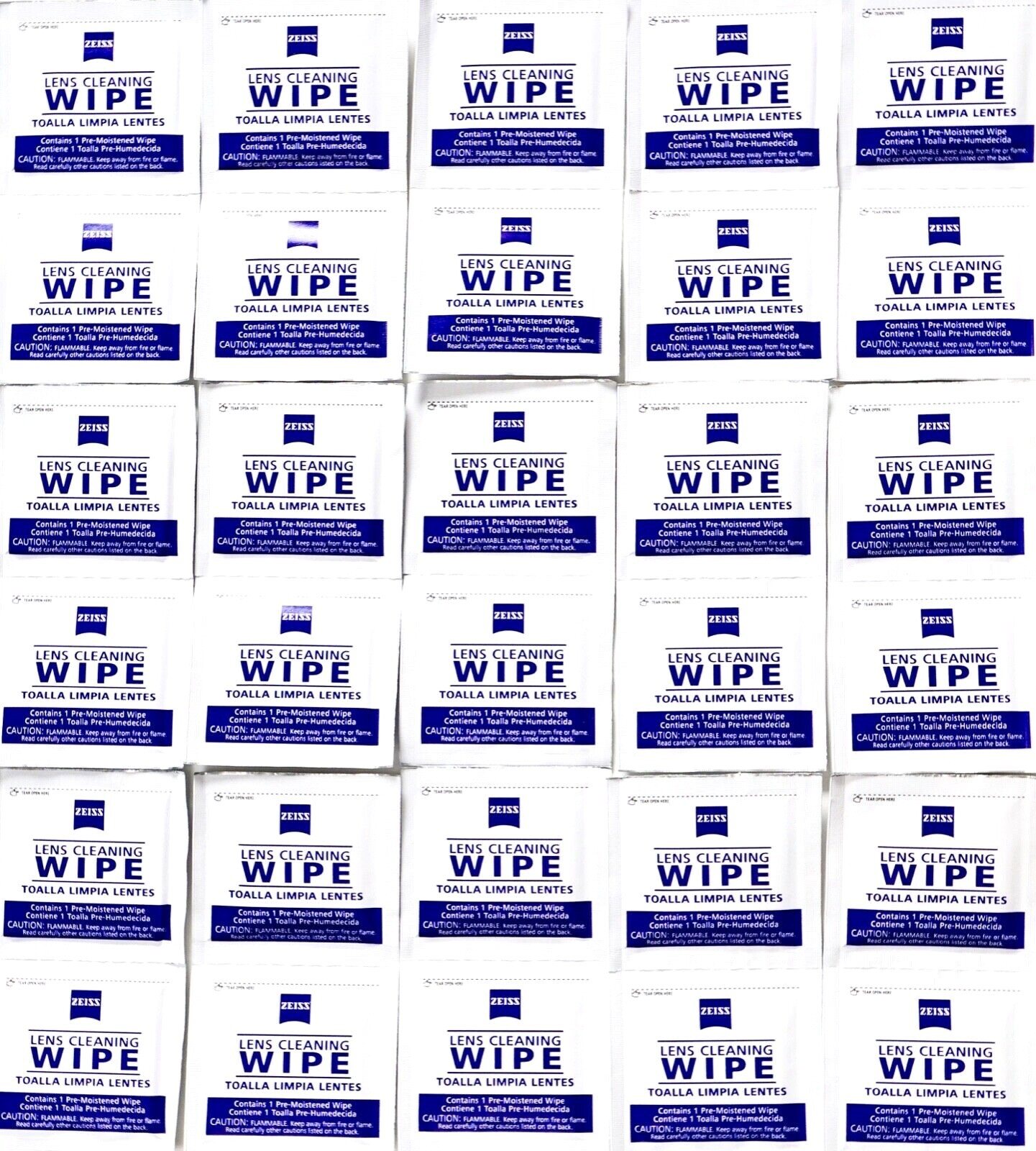 Zeiss Pre-moistened Lens Cleaning Wipes Eyeglasses Optics, Individually Sealed