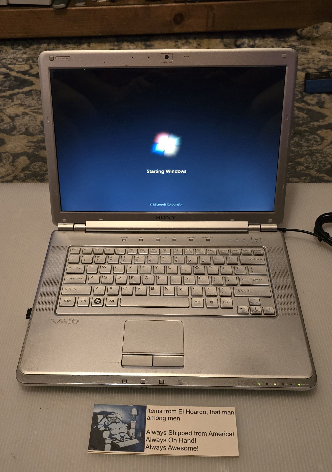 Sony VAIO VGN-CR220E Retro Windows 7 Intel Core 2 Duo 2.00GHz 4GB RAM 120GB HDD