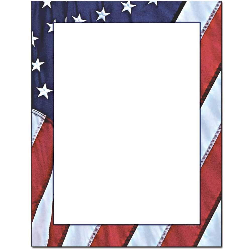 100 PCS Flag Border Letterhead Laser Inkjet Printer Stationery Paper Sheets