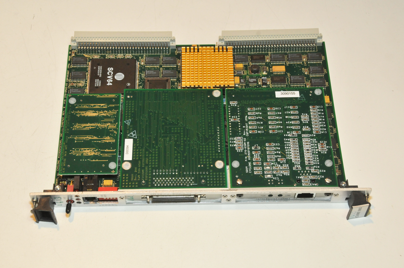 Cyclone Microsystems CVME965 Rev. B w/  SCSI & 10/100 RJ-45 Ethernet modules    
