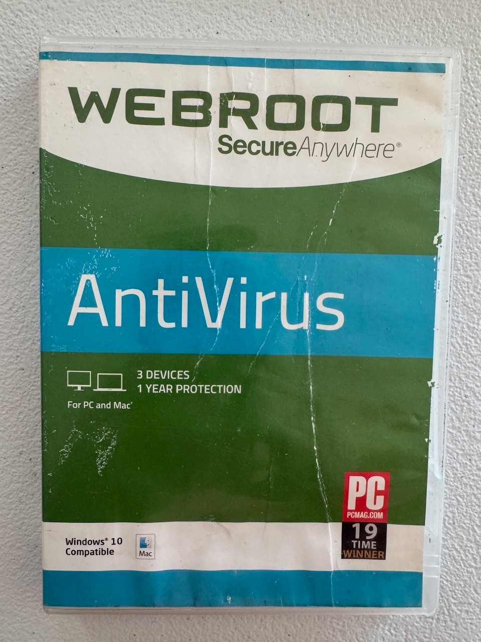 WebRoot Antivirus Virus Malware Protection CD-ROM for Windows 10 PC MAC 3-Device