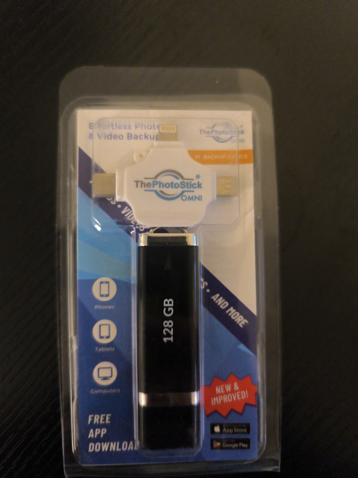 ThePhotoStick Omni 128GB For All Devices, PCs, Laptops, Cell Phones & Tablets