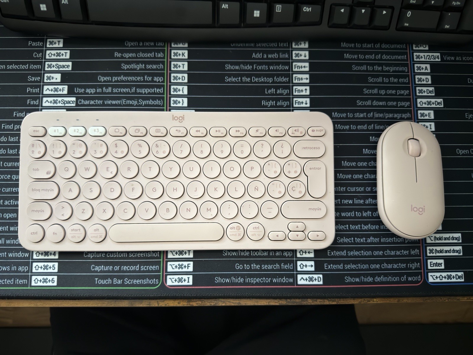 Logitech K380 Keyboard & Pebble Mouse Combo Pink Rose SPANISH Teclado Ñ