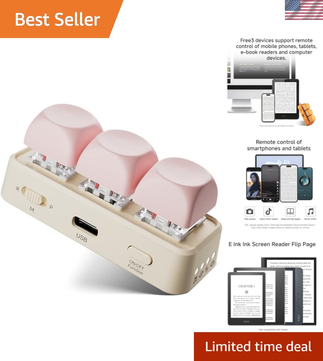 Page Turner Fits for ALL Smartphones | ALL Tablets | ALL Laptops, Android & K...
