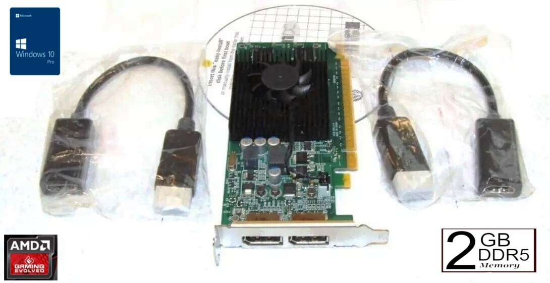 Windows 11✔️2GB DDR5✔️DUAL HDMI/DP Video Card ✔️ Easy overclock for games