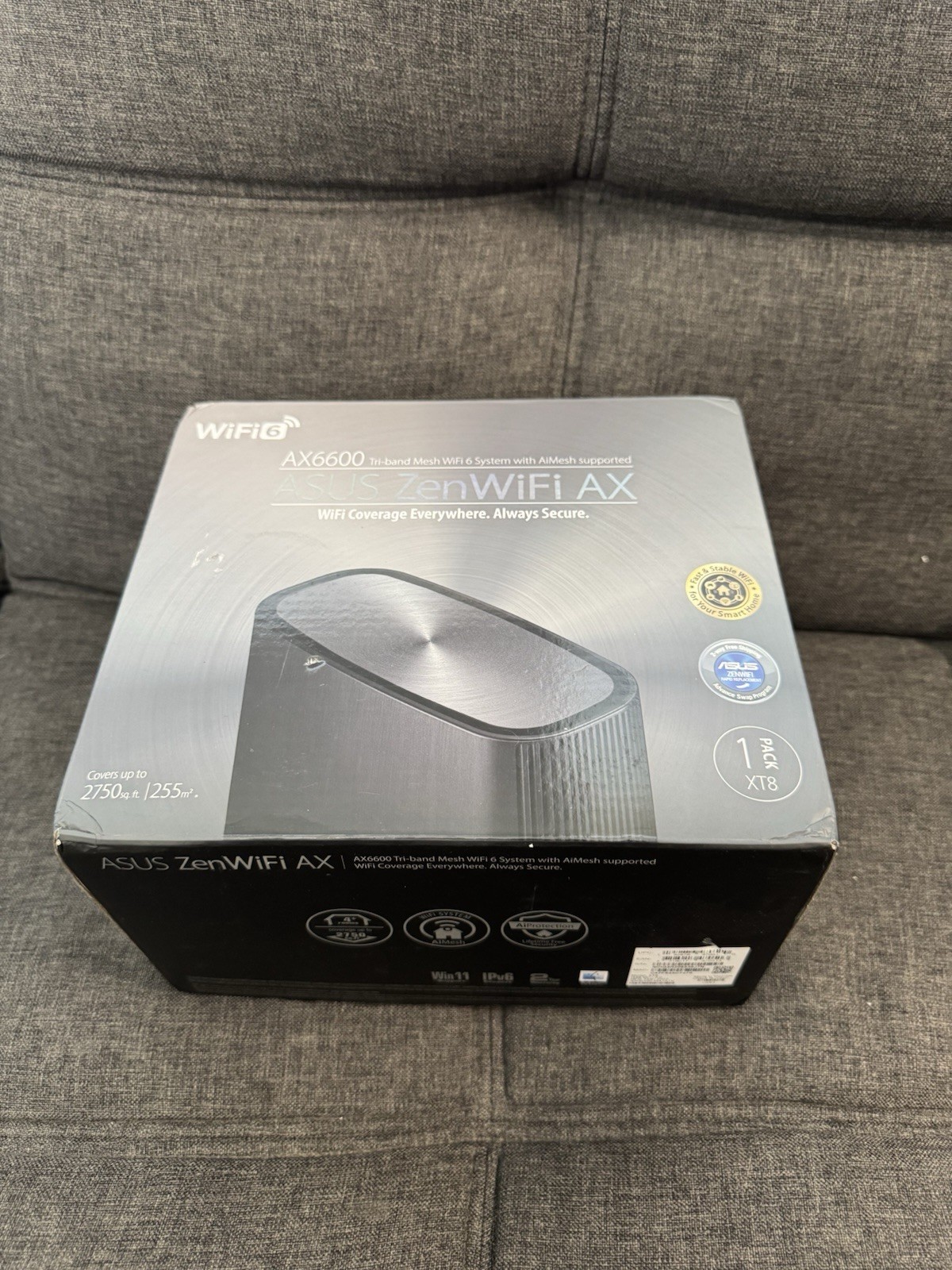 ASUS ZenWiFi AX6600 Tri-Band Mesh WiFi 6 System (XT8 1PK Black)