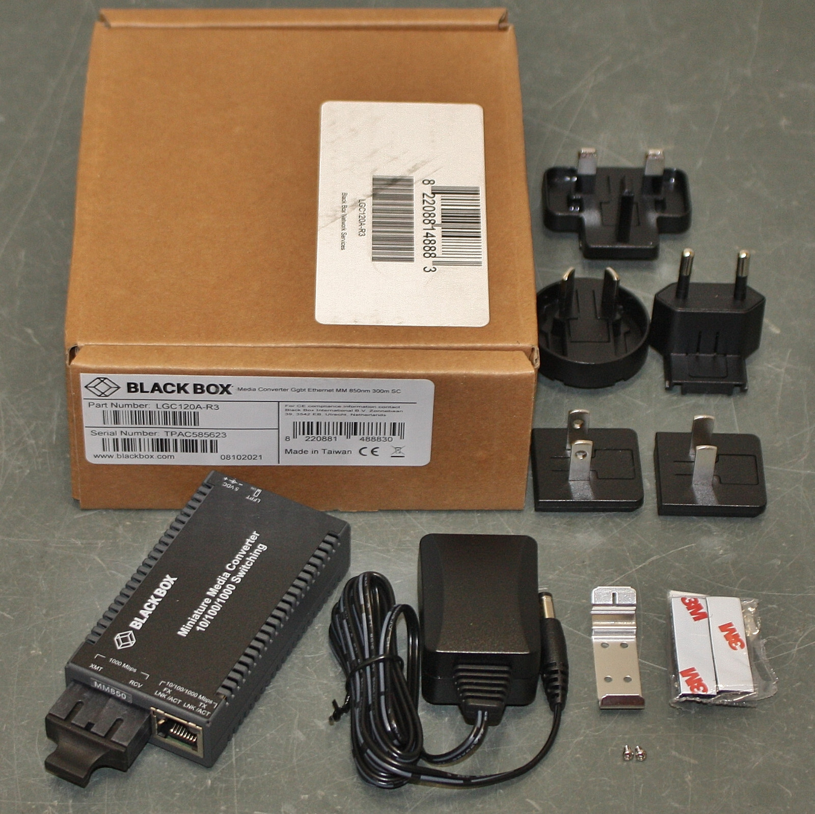 Black Box Media Converter LGC120A-R3, Gigabit Ethernet x SC MM 850nm Fiber