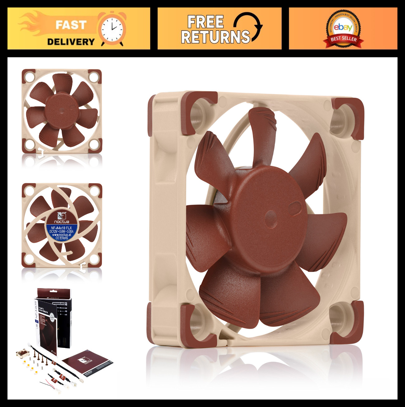 High-Performance 40mm Quiet Slim Cooling Fan, Low Noise, Efficient Airflow