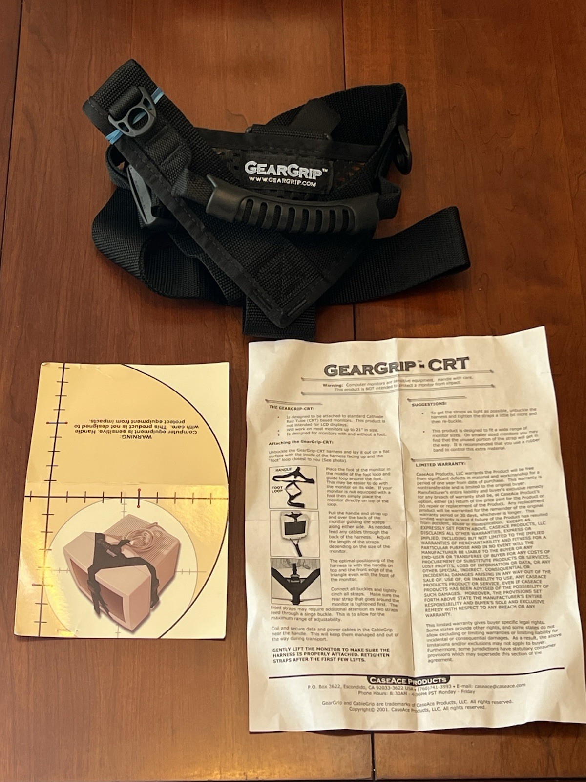 Vintage 2001 VERY RARE CaseAce Geargrip CRT Monitor Carrying Strap Y2K Gamer VTG