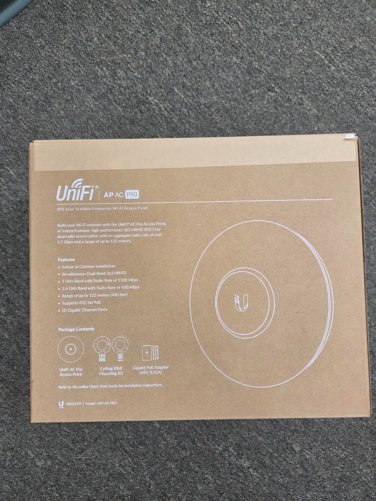 Ubiquiti Networks UniFi AC Pro Wi-Fi 802.11ac Access Point UAP-AC-PRO-US