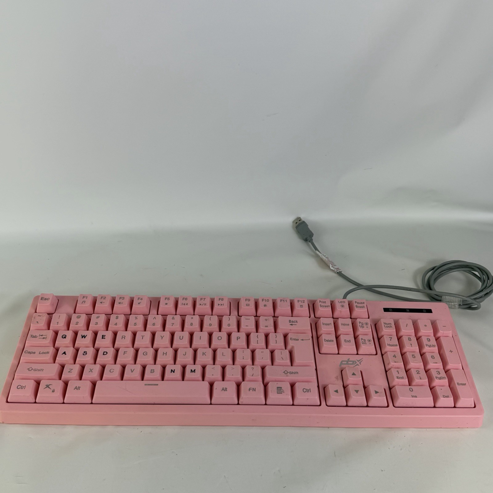 PBX Pink Wired USB Keyboard w/ LED, QWERTY English Layout, PBGK54