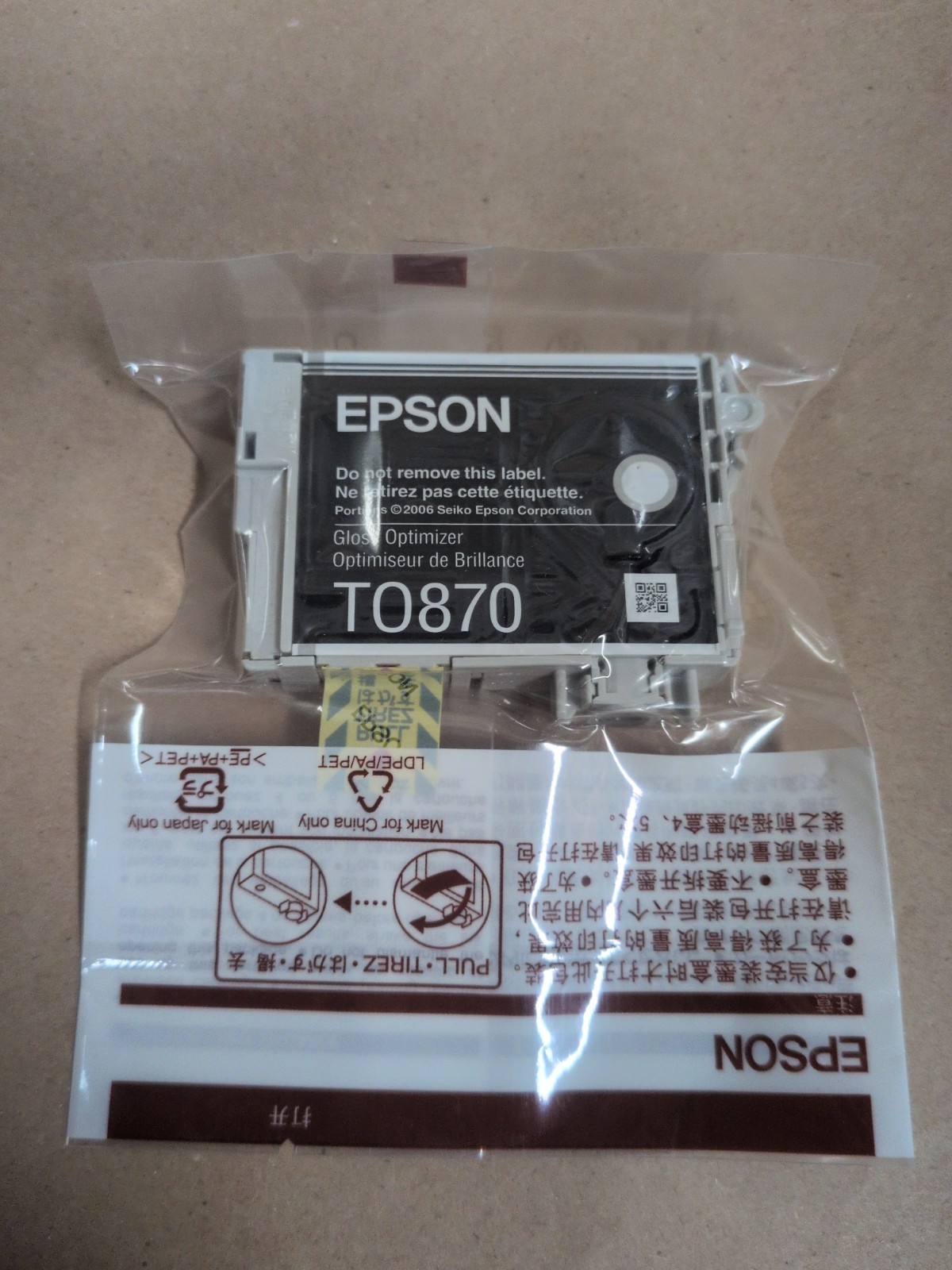 Genuine Epson T0870 Gloss Optimizer Ink Cartridges expired