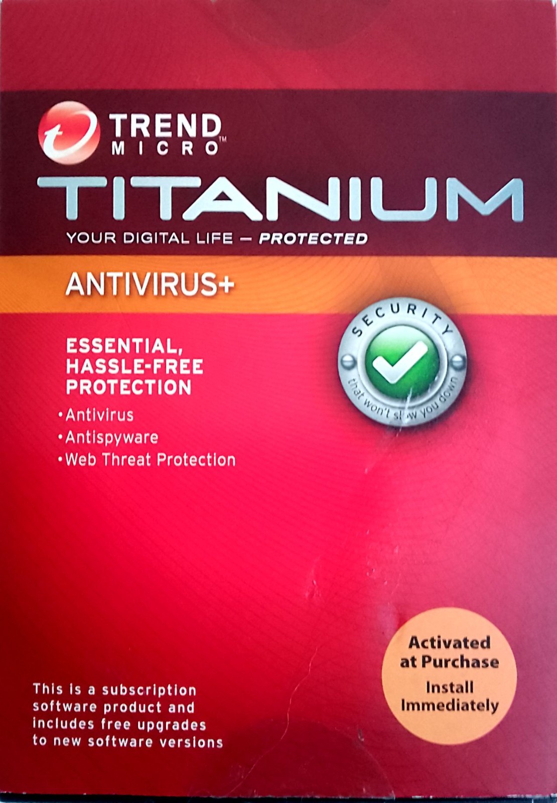 Trend Micro Titanium Antivirus+ Antispyware Web Threat Protection New Open Box