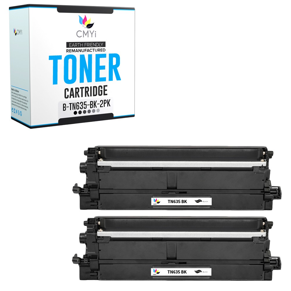 2-Pack Compatible CMYi TN635BK Toner Cartridges fits Brother MFC-EX575 L8970CDW