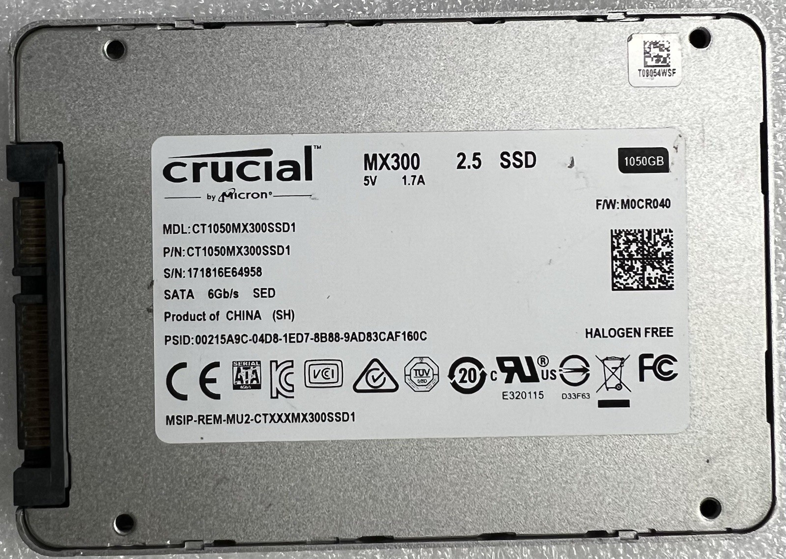 Crucial MX300 1TB SSD Solid State Drive 2.5" CT1050MX300SSD1 1050GB SATA 6.0