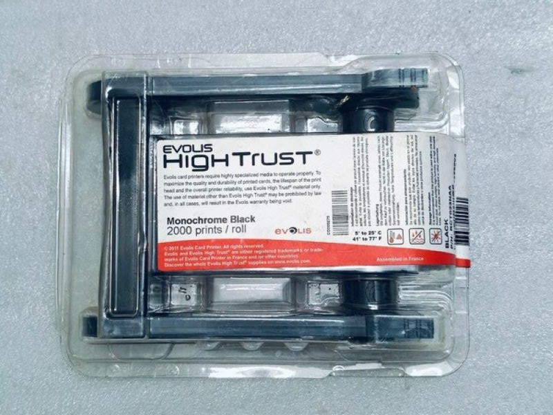 EVOLIS RCT023NAA ID CARD PRINTER RIBBON,300 DPI 2000 PRINT / ROLL M BLACK