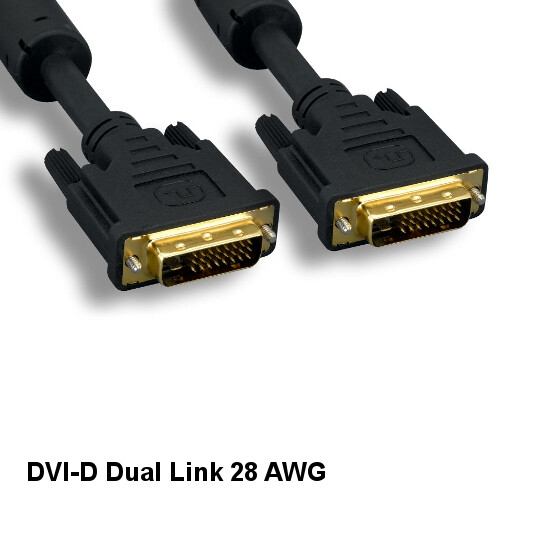 Kentek 25' DVI-D 24+1 Digital Dual Link Cable 28 AWG TV PC Porjector Display