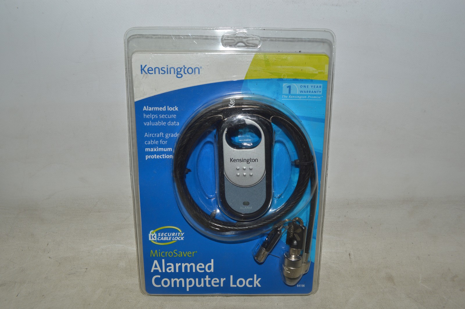 Kensington MicroSaver Alarmed Computer Lock Laptop PC Security Cable 64038 *NEW*