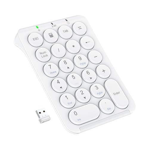 iClever Numeric Keypad Wireless 2.4G Number Keyboard with Pantograph Type-C
